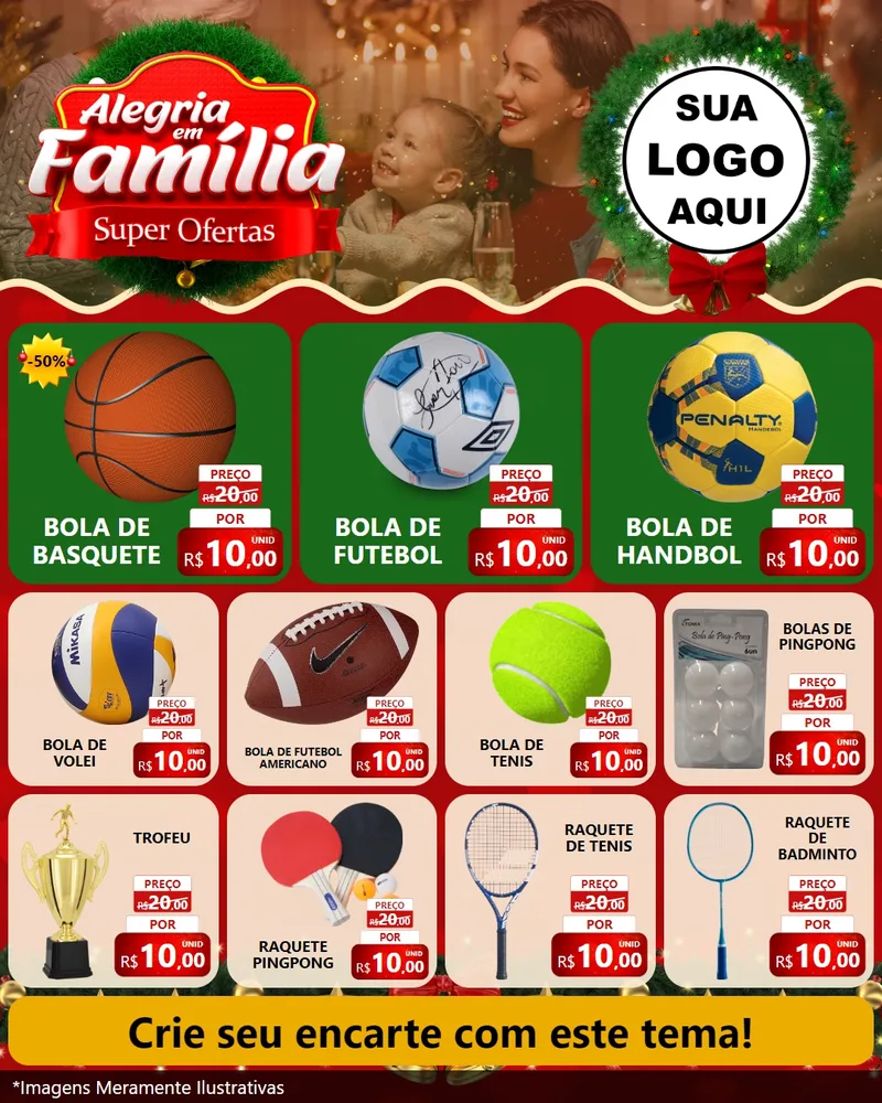 Modelo de Rede Social para Feed Instagram com o tema Alegria Em Família - Super Ofertas para Artigos Esportivos