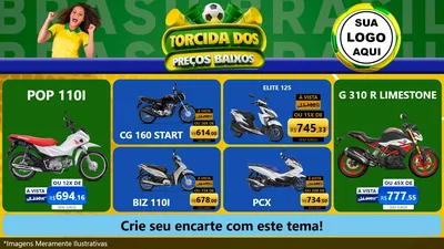 Modelo de TV para TV Horizontal com o tema Torcida dos Preços Baixos para Concessionaria de Motos