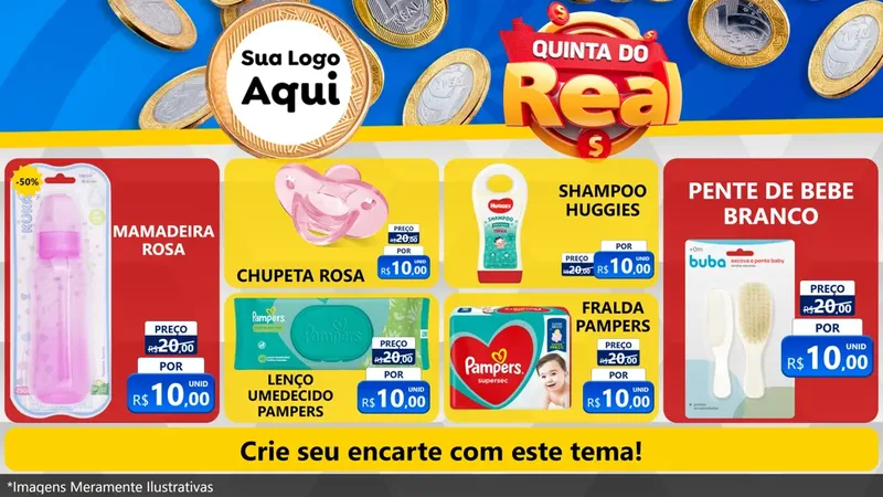 Modelo de TV para TV Horizontal com o tema Quinta do Real para Bebês