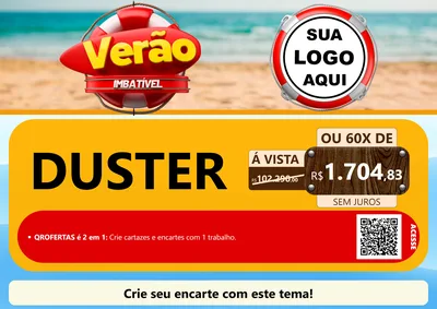 Modelo de Cartaz para Cartaz A4 Horizontal com o tema Verão Imbatível para Concessionaria de Carros