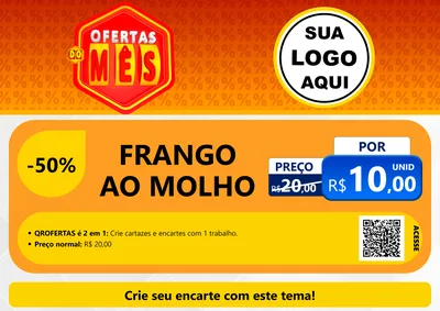 Modelo de Cartaz para Cartaz A4 Horizontal com o tema Ofertas do Mês para Restaurante