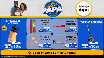 Modelo de TV para TV Horizontal com o tema Ofertas Imperdíveis Mês Do Papai para Utilidades Domésticas