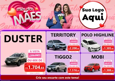 Modelo de Encarte para Encarte A4 Horizontal com o tema Mês Das Mães para Concessionaria de Carros