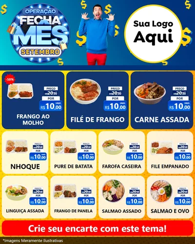 Modelo de Rede Social para Feed Instagram com o tema Operação Fecha Mês Setembro para Restaurante