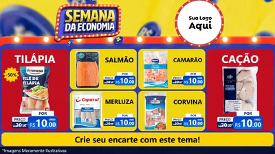 Modelo de TV para TV Horizontal com o tema Semana da Economia para Peixaria