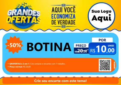 Modelo de Cartaz para Cartaz A4 Horizontal com o tema Grandes Ofertas para Agropecuária