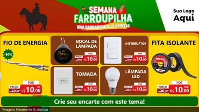 Modelo de TV para TV Horizontal com o tema Semana Farroupilha - Uma Barbaridade de Ofertas para Materiais Elétricos