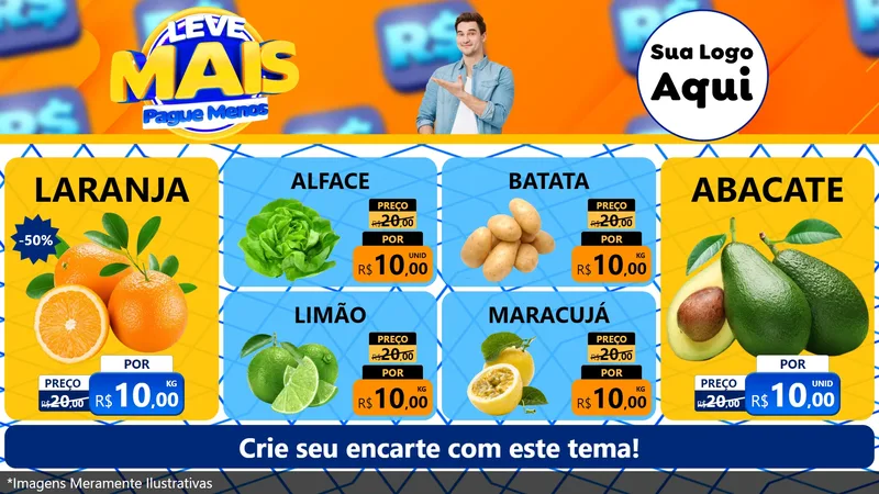 Modelo de TV para TV Horizontal com o tema Leve Mais, Pague Menos para Hortifrúti