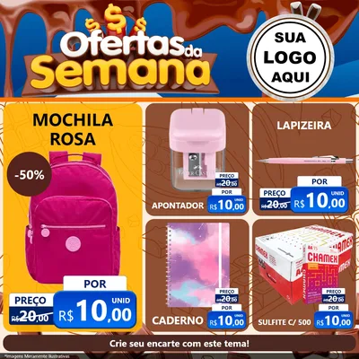 Modelo de Rede Social para Feed Facebook com o tema Ofertas da Semana - Páscoa para Papelaria