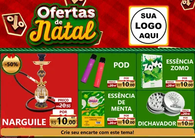 Modelo de Encarte para Encarte A4 Horizontal com o tema Ofertas de Natal para Tabacaria