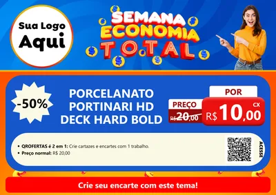 Modelo de Cartaz para Cartaz A4 Horizontal com o tema Semana Economia Total para Pisos e revestimentos