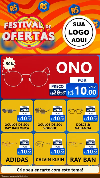 Modelo de Rede Social para Stories com o tema Festival de Ofertas para Óticas