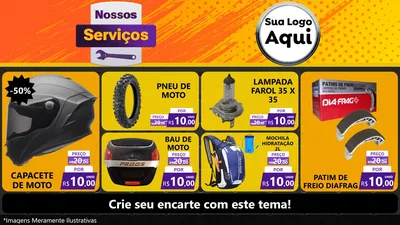 Modelo de TV para TV Horizontal com o tema Nossos Serviços para Moto peças