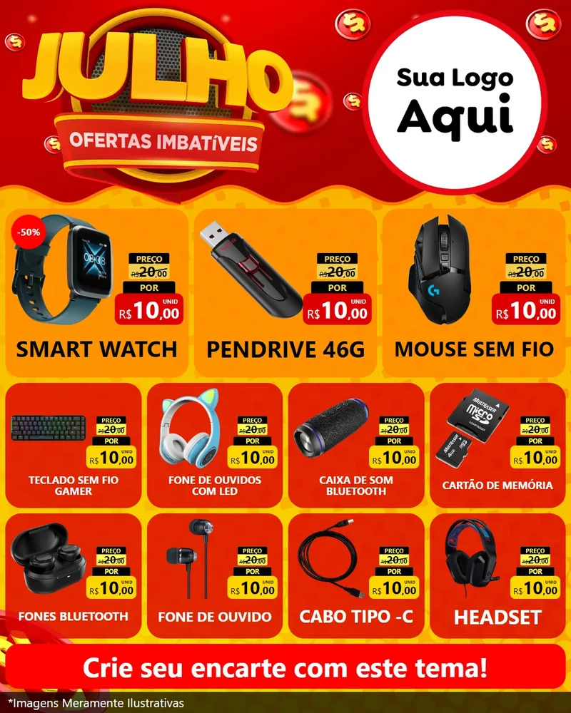 Modelo de Rede Social para Feed Instagram com o tema Julho Ofertas Imbatíveis para Informática