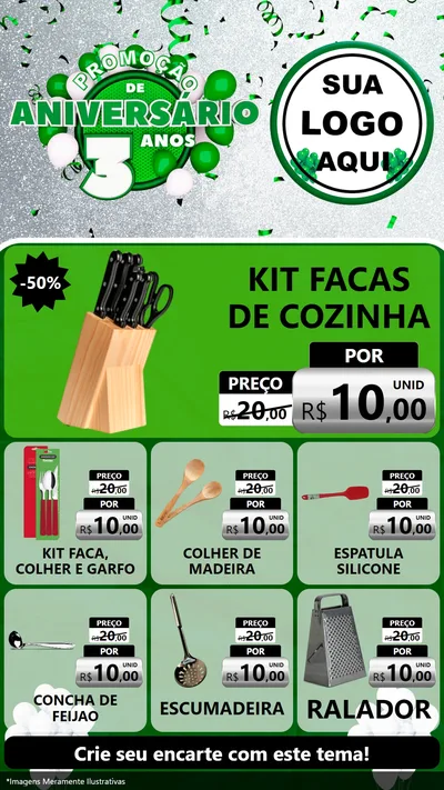 Modelo de Rede Social para Stories com o tema Promoção de Aniversário - 3 Anos para Utilidades Domésticas