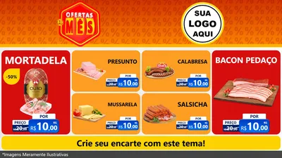 Modelo de TV para TV Horizontal com o tema Ofertas do Mês para Frios e Laticínios