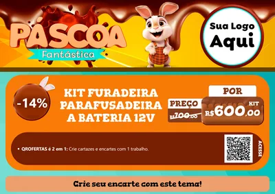 Modelo de Cartaz para Cartaz A4 Horizontal com o tema Páscoa Fantástica para Maquinas e Ferramentas