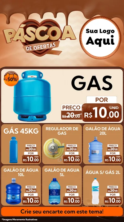 Modelo de Rede Social para Stories com o tema Páscoa de Ofertas para Água e gás