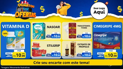 Modelo de TV para TV Horizontal com o tema Quartou de Ofertas para Farmácia