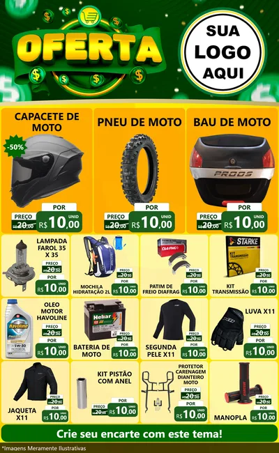 Modelo de Encarte para Encarte Grande com o tema Oferta para Moto peças