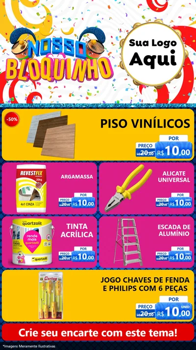 Modelo de TV para TV Vertical com o tema Nosso Bloquinho para Material para Construção