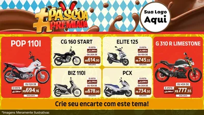 Modelo de TV para TV Horizontal com o tema Páscoa Premiada para Concessionaria de Motos