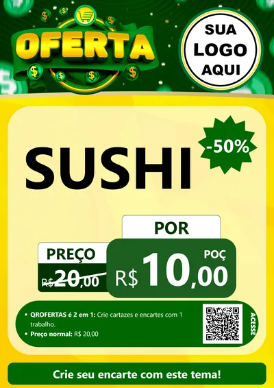 Modelo de Cartaz para Cartaz A4 Vertical com o tema Oferta para Comida japonesa