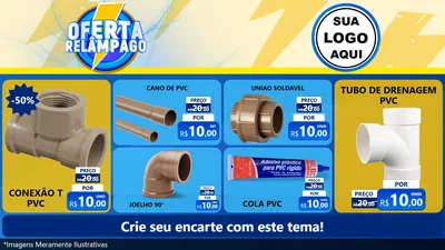 Modelo de TV para TV Horizontal com o tema Oferta Relâmpago para Tubos e conexões