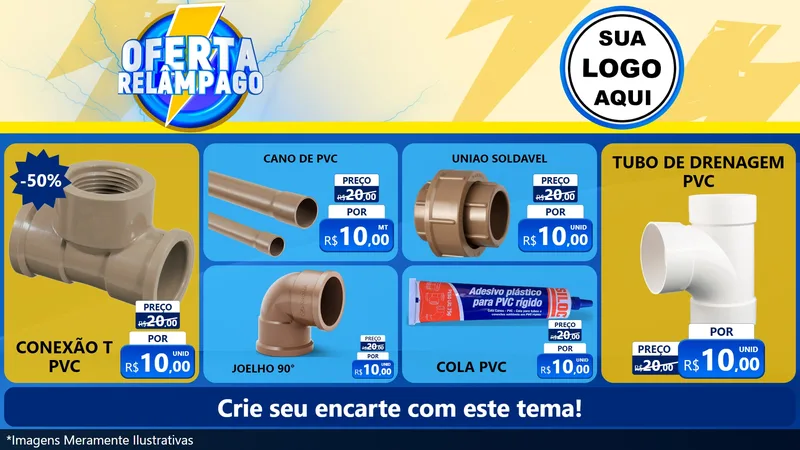 Modelo de TV para TV Horizontal com o tema Oferta Relâmpago para Tubos e conexões