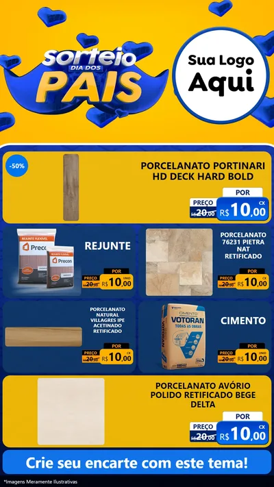 Modelo de TV para TV Vertical com o tema Sorteio Dia dos Pais para Pisos e revestimentos
