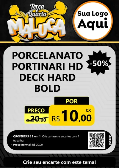 Modelo de Cartaz para Cartaz A4 Vertical com o tema Terça e Quarta Maluca para Pisos e revestimentos