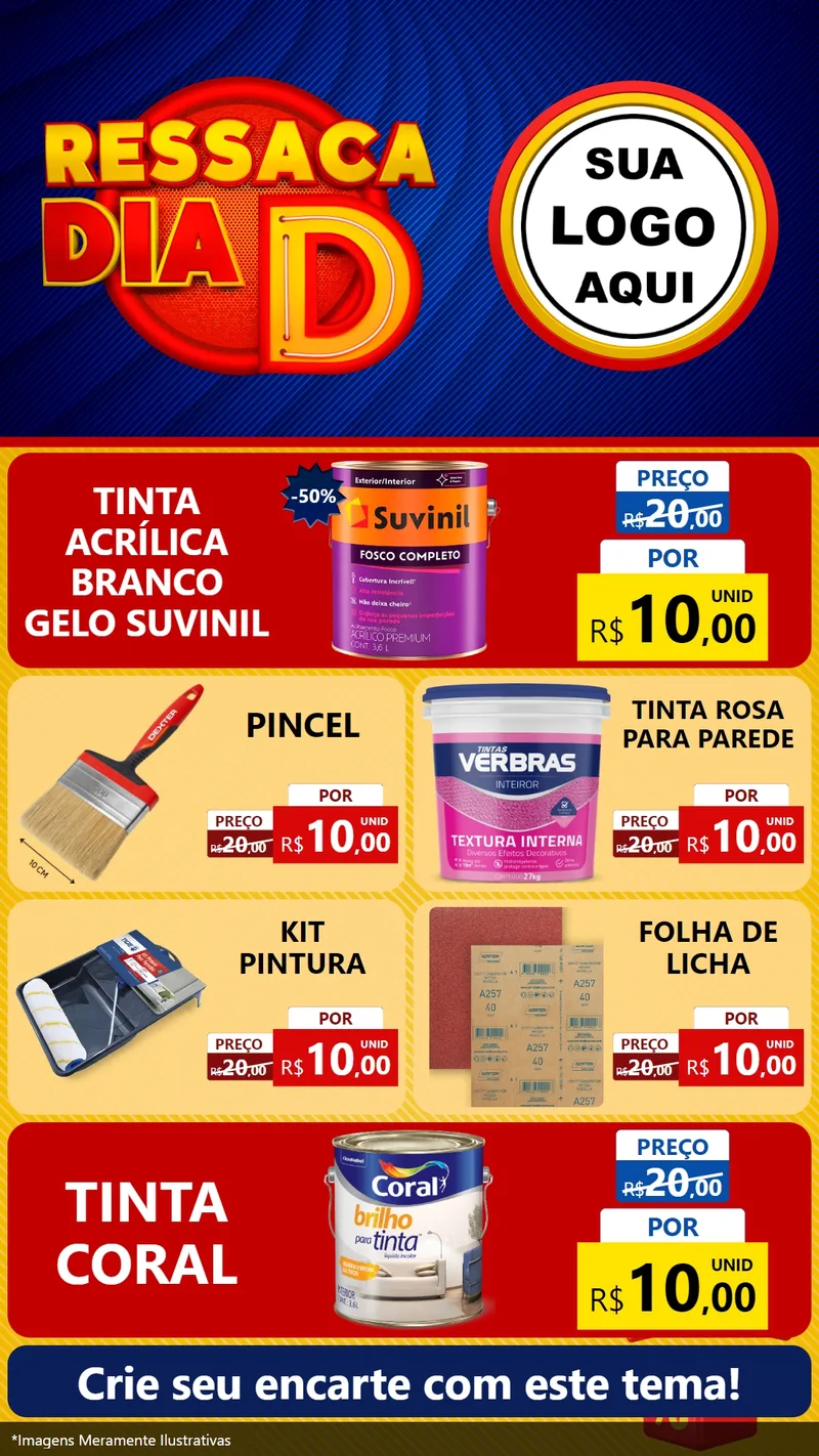 Modelo de TV para TV Vertical com o tema Ressaca Dia D para Tintas e Ferramentas