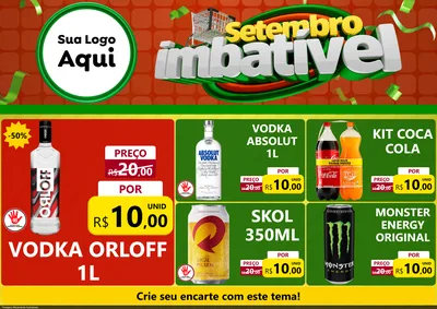 Modelo de Encarte para Encarte A4 Horizontal com o tema Setembro Imbatível para Distribuidora de bebidas