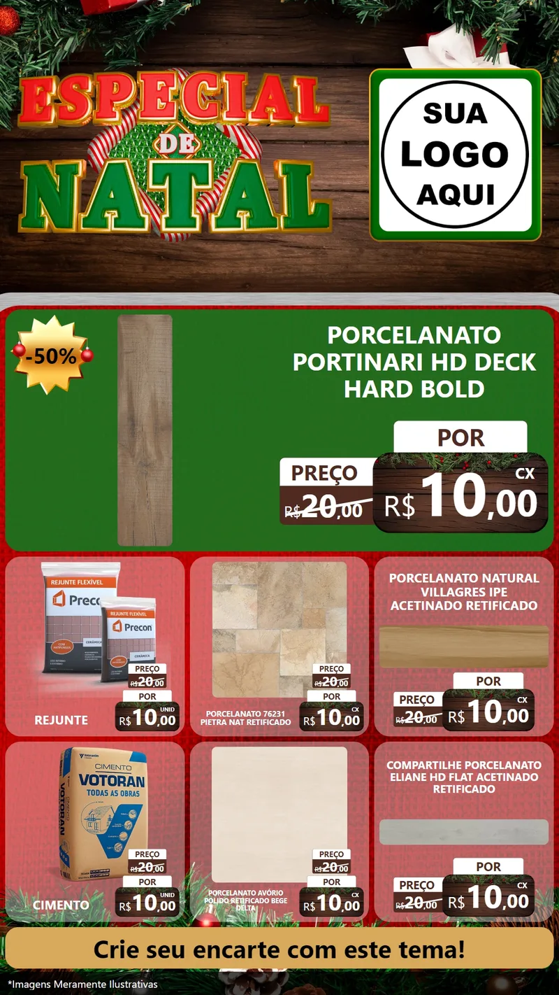 Modelo de Rede Social para Stories com o tema Especial de Natal para Pisos e revestimentos
