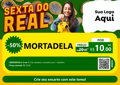 Modelo de Cartaz para Cartaz A4 Horizontal com o tema Sexta do Real para Frios e Laticínios