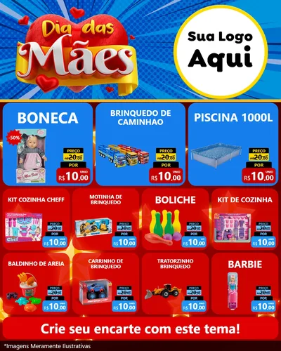 Modelo de Rede Social para Feed Instagram com o tema Dia das Mães para Brinquedos