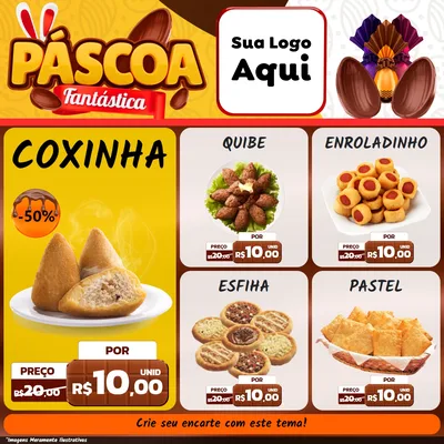 Modelo de Rede Social para Feed Facebook com o tema Páscoa Fantástica para Salgadaria