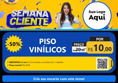 Modelo de Cartaz para Cartaz A4 Horizontal com o tema Semana do Cliente para Material para Construção
