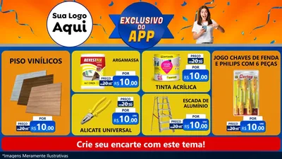 Modelo de TV para TV Horizontal com o tema Exclusivo do Aplicativo para Material para Construção