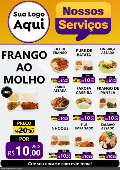Modelo de Encarte para Encarte A4 Vertical com o tema Nossos Serviços para Restaurante