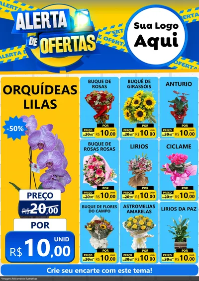 Modelo de Encarte para Encarte A4 Vertical com o tema Alerta de Ofertas para Floricultura e jardim
