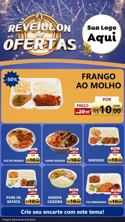 Modelo de Rede Social para Stories com o tema Réveillon de Ofertas para Restaurante