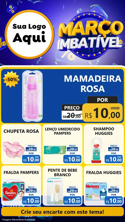 Modelo de Rede Social para Stories com o tema Março Imbatível para Bebês