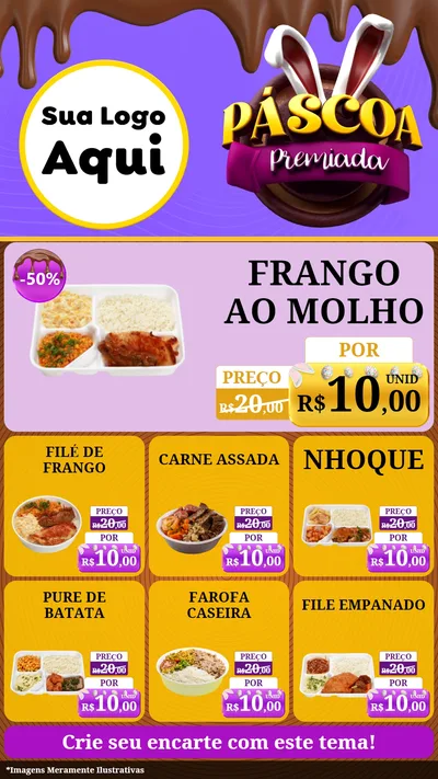 Modelo de Rede Social para Stories com o tema Páscoa Premiada para Restaurante