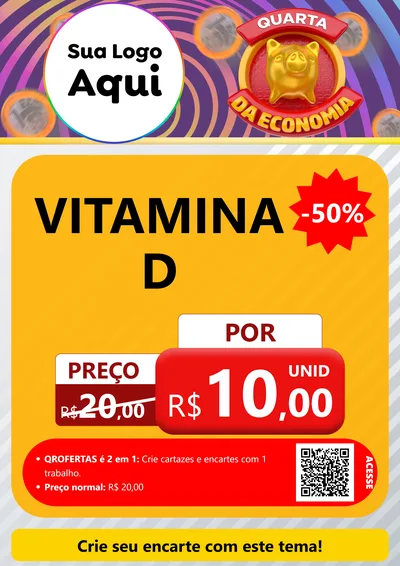 Modelo de Cartaz para Cartaz A4 Vertical com o tema Quarta da Economia para Farmácia
