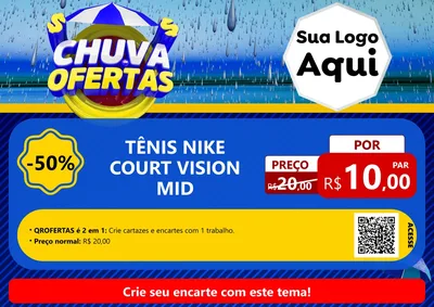 Modelo de Cartaz para Cartaz A4 Horizontal com o tema Chuva de Ofertas para Calçados