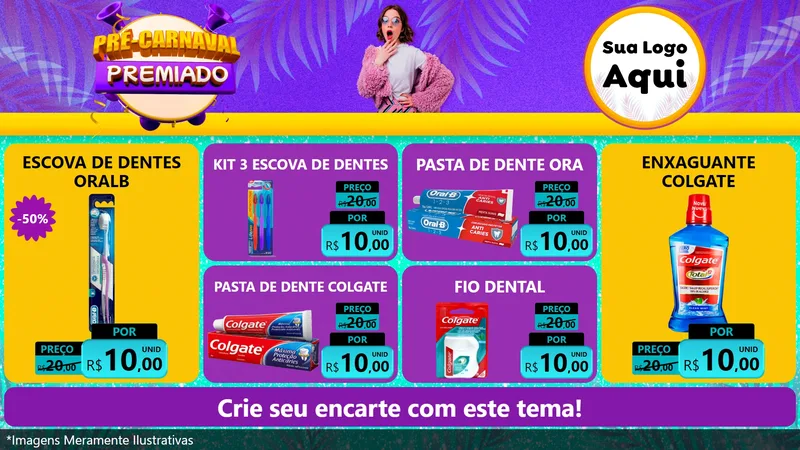 Modelo de TV para TV Horizontal com o tema Pré-Carnaval Premiado para Higiene Pessoal