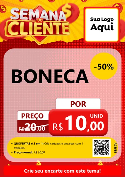 Modelo de Cartaz para Cartaz A4 Vertical com o tema Semana do Cliente para Brinquedos