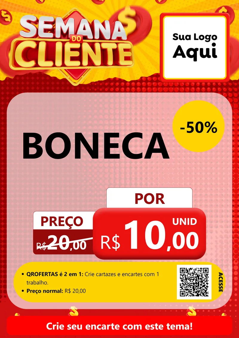 Modelo de Cartaz para Cartaz A4 Vertical com o tema Semana do Cliente para Brinquedos