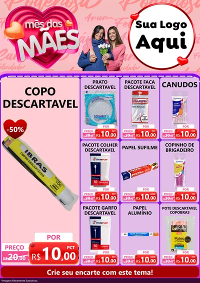 Modelo de Encarte para Encarte A4 Vertical com o tema Mês Das Mães para Embalagens